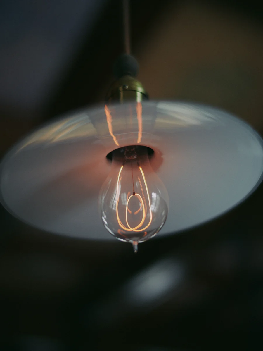 A glowing lamp